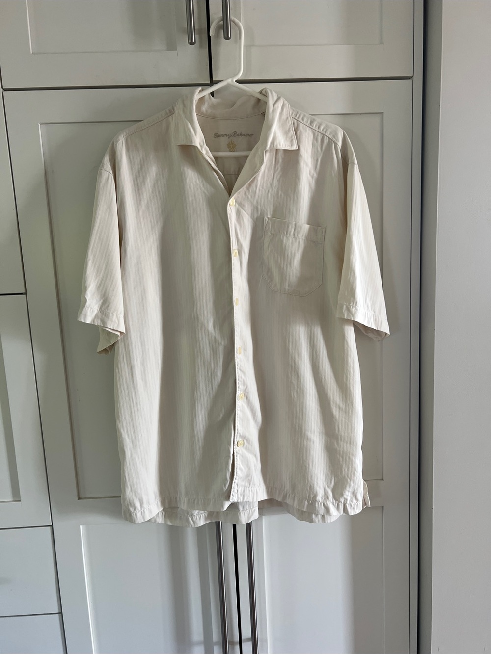 Tommy Bahama Cream Short Sleeve Button-Down Shirt